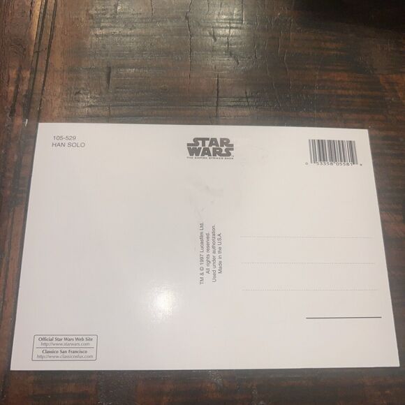 STAR WARS POST CARDS THE EMPIRE STRIKES BACK 1980 HANS SOLO 1997 LUCAS FILM - Picture 8 of 9